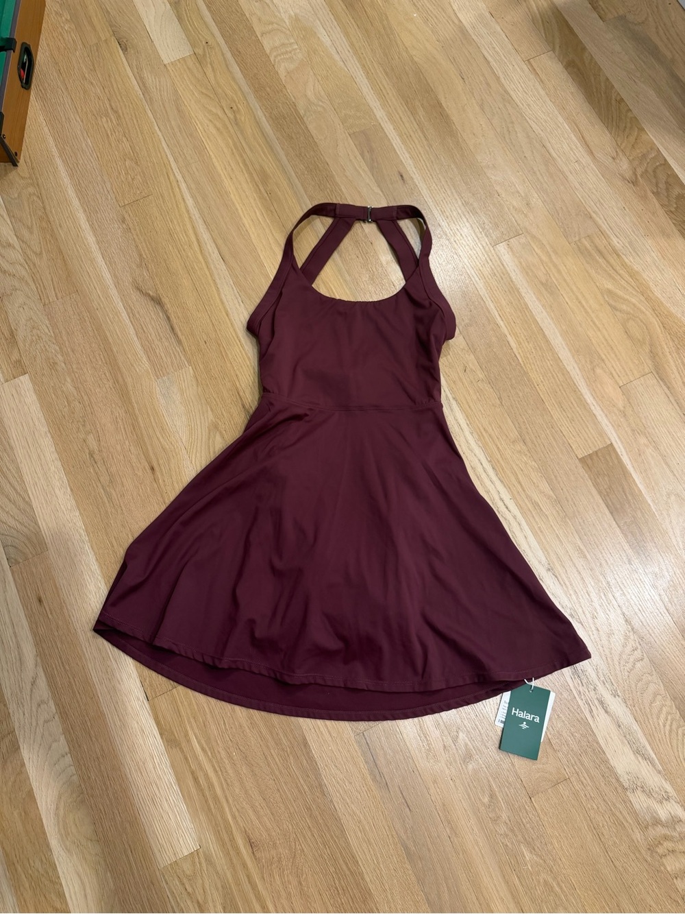 Halara New with Tags Halter Back Burgundy Women's Dress size small